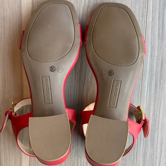 Liz Claiborne Women's Red Renny Ankle Strap Sandals Size 9.5 - Picture 7 of 8